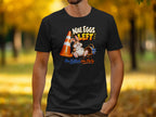 T-shirt with cartoon bunny, traffic cone, and "Nae Eggs Left" text.