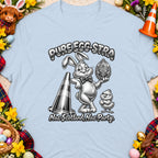 T-shirt graphic with bunny holding ornate egg, text "PURE EGG-STRA Nae Scotland, Nae Party."
