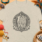 T-shirt with British Shorthair Club logo featuring a cat and paws.