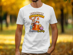 White t-shirt with cartoon rabbit holding an orange cone and "Egg Hunt Champion" text.