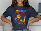 Chick in scarf with whistle, eggs, and cone, text "Egg Roll Patrol", "Nae Scotland, Nae Party."
