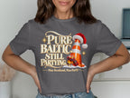 Grey t-shirt with "Pure Baltic Still Partying" and a traffic cone wearing a Santa hat.