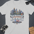 T-shirt featuring Atlanta skyline graphic with "Nae Scotland Nae Party" text.