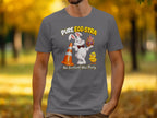 T-shirt graphic with text "PURE EGG-STRA" featuring a bunny, chick, and traffic cone.