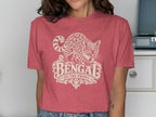 T-shirt with Bengal cat graphic and text "Bengal on the prowl".