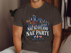Nashville Music City skyline graphic with "Nae Scotland Nae Party" text.