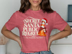 T-shirt with "Secret Santa. Public Regret. Nae Scotland, Nae Party." text and traffic cone.
